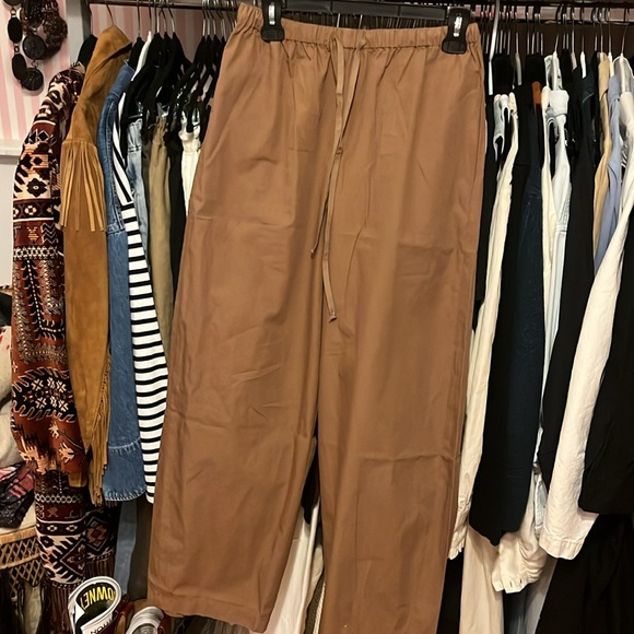 Ozma Cotton Poplin All Day Pant M Almond NEW - Picture 3 of 5
